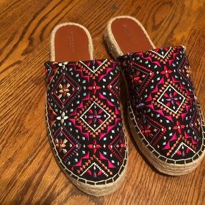 Embroidered slip on espadrilles